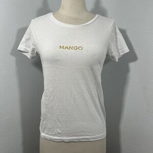 Mango T Shirt Womens S‎ White Soft Lightweight Casual Minimalist Tee